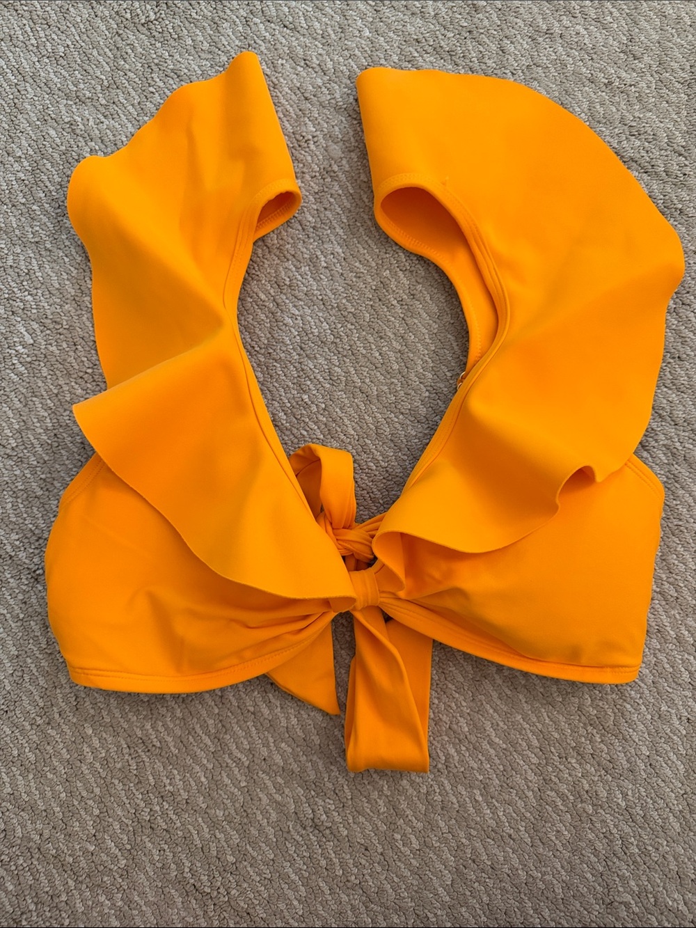 ANTONIO MELANI Bright Orange Knot-Front Bikini Top